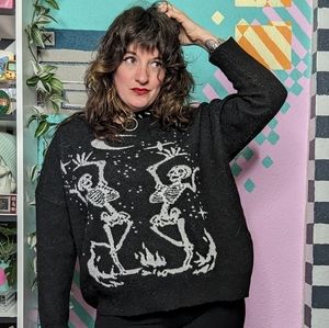 Spooky scary skeletons jumper sweater SHEIN